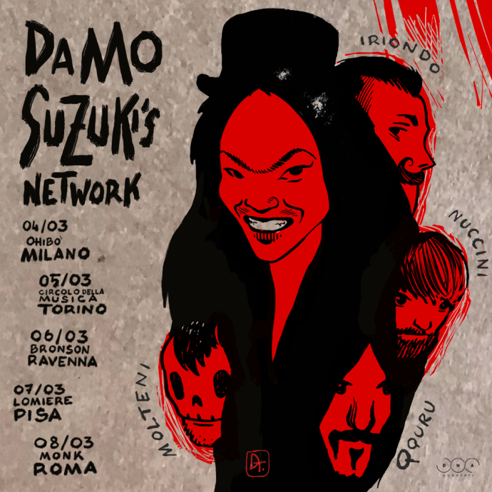 Damo Suzuki's Network (con Xabier Iriondo, Corrado Nuccini, Enrico Molteni (Tre Allegri Ragazzi Morti), Karim Qqru (Zen Circus) al Circolo della Musica di Rivoli (To)